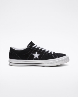 Converse One Star Vintage Suede Férfi Rövidszárú Fekete/Fehér | CSHIAVM-HU